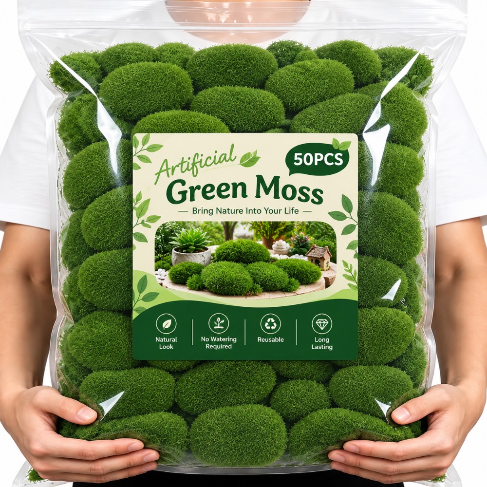 Sphagnum Moss Dry - 50/5 قطع من كرات الطحالب الصناعية،